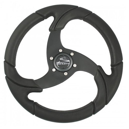 Schmitt & Ongaro Folletto 14.2" Wheel - Black Polyurethane - 3/4" Tapered Shaft w/Black Center Cap - Boat Gear USA