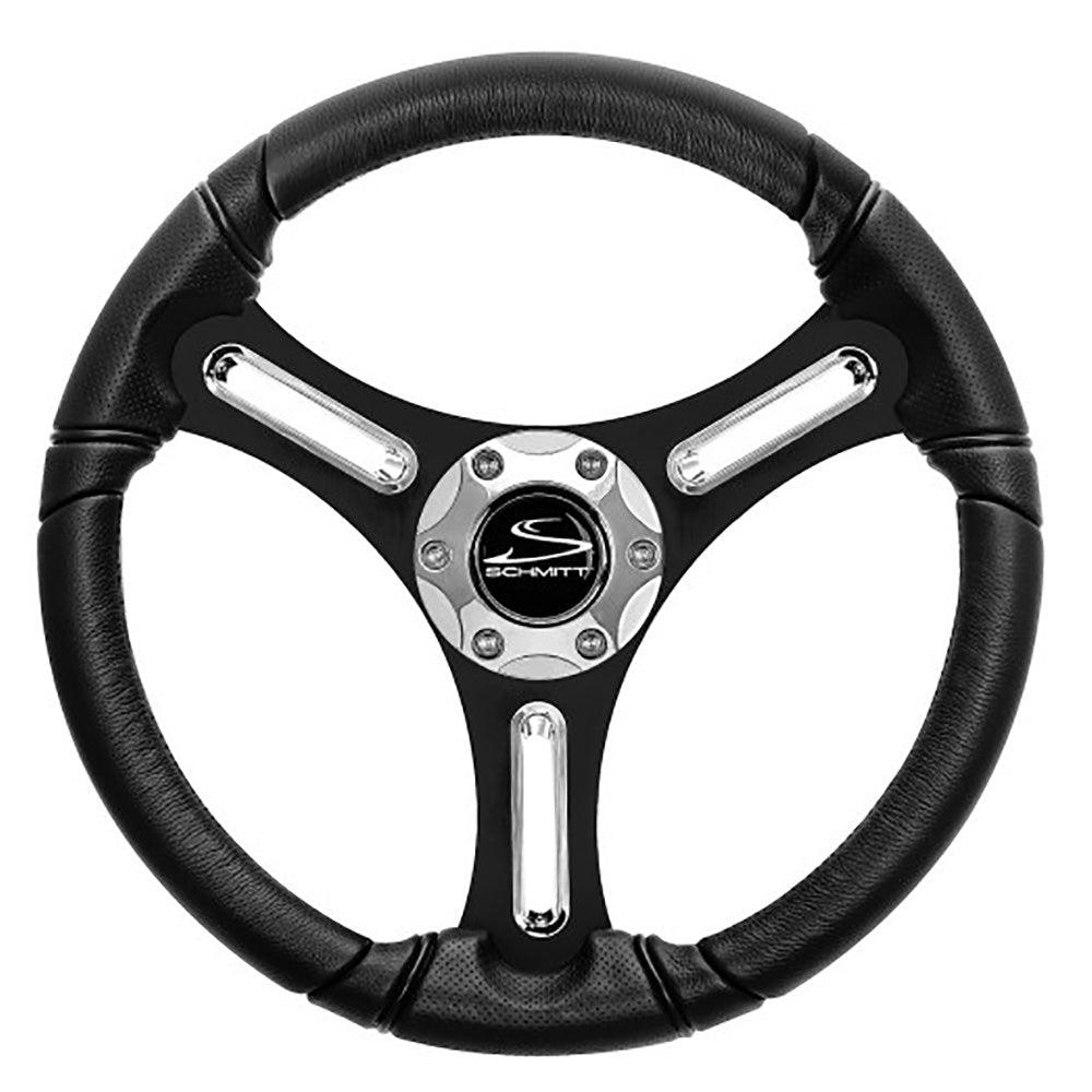 Schmitt & Ongaro Torcello 14" Wheel - 03 Series - Polyurethane Wheel w/Chrome Trim & Cap - Brushed Spokes - 3/4" Tapered Shaft - Boat Gear USA