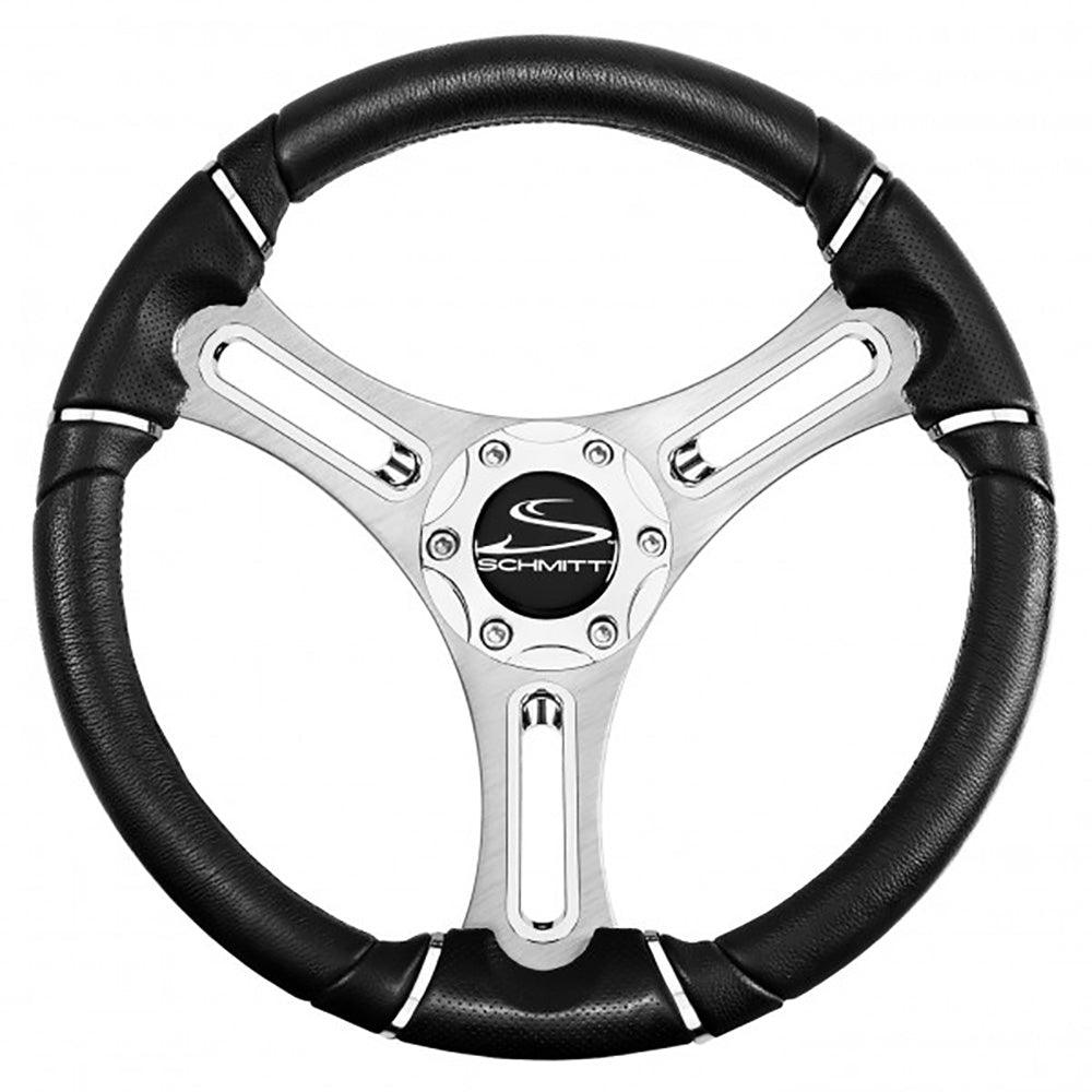Schmitt & Ongaro Torcello 14" Wheel - 04 Series - Polyurethane Wheel w/Chrome Trim & Cap - Brushed Spokes - 3/4" Tapered Shaft - Boat Gear USA