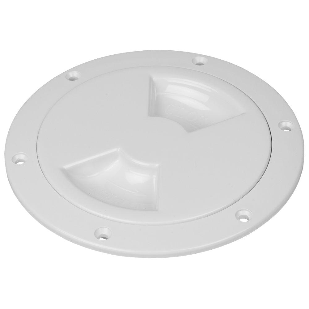 Sea-Dog Quarter-Turn Smooth Deck Plate w/Internal Collar - White - 5" - Boat Gear USA