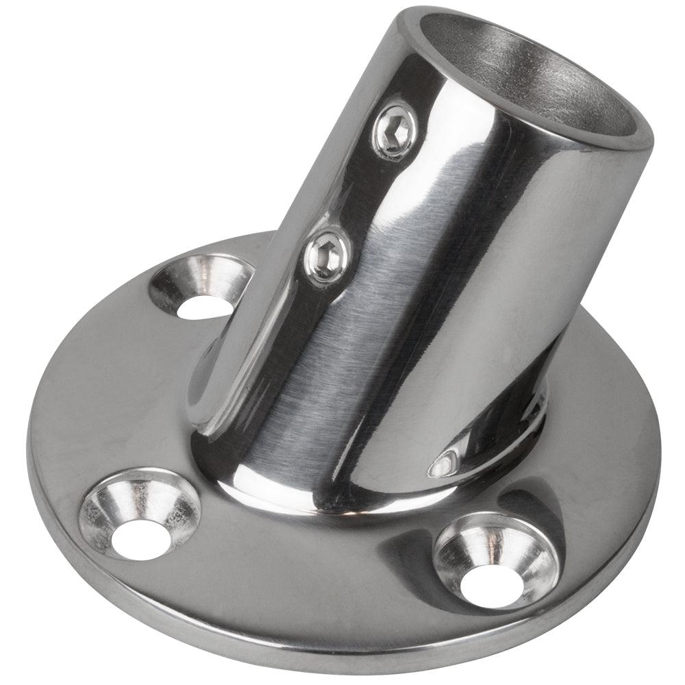 Sea-Dog Rail Base Fitting 2-3/4" Round Base 60° 316 Stainless Steel - 1" OD - Boat Gear USA