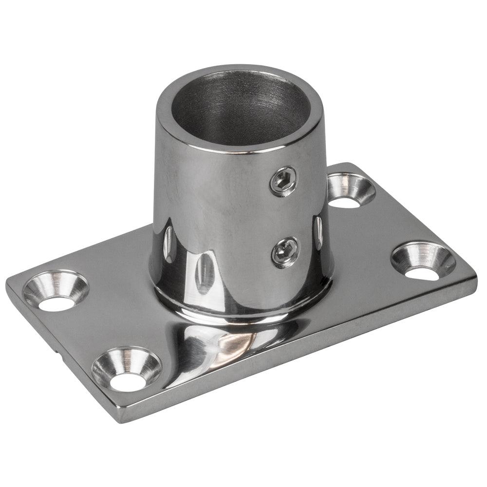 Sea-Dog Rail Base Fitting Rectangular Base 90° 316 Stainless Steel - 1-7/8" x 3-3/16" - 1" OD - Boat Gear USA