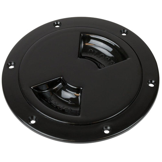 Sea-Dog Smooth Quarter Turn Deck Plate - Black - 4" - Boat Gear USA