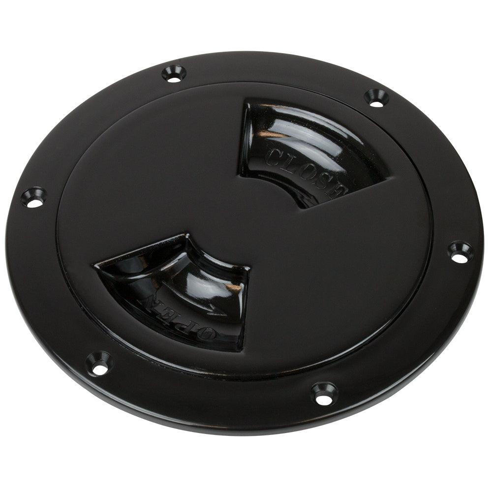 Sea-Dog Smooth Quarter Turn Deck Plate - Black - 5" - Boat Gear USA