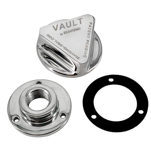 Seaview Polished Stainless Steel Vault Drain Plug & Garboard Assembly - Boat Gear USA