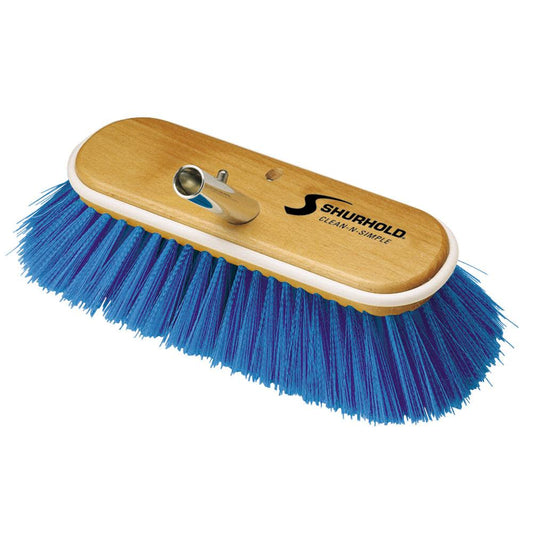 Shurhold 10" Extra-Soft Deck Brush - Blue Nylon Bristles - Boat Gear USA