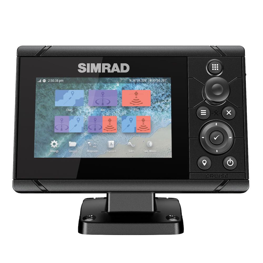 Simrad Cruise-5 Combo With Us Coastal Charts And 83/200khz Transom Mount - Boat Gear USA