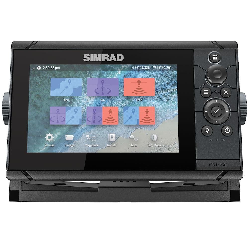 Simrad Cruise-7 Combo With Us Coastal Charts And 83/200khz Transom Mount - Boat Gear USA
