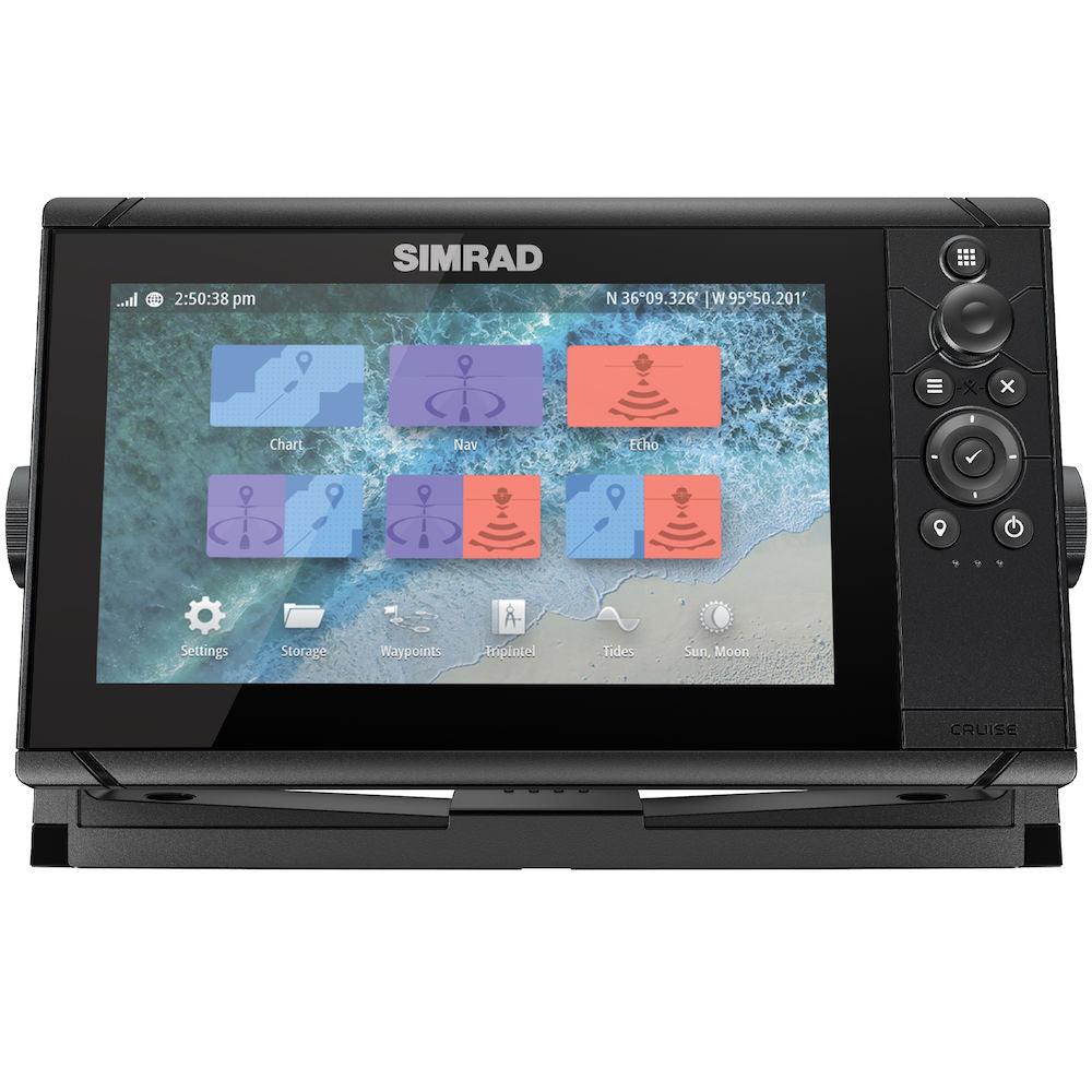 Simrad Cruise-9 Combo With Us Coastal Charts And 83/200khz Transom Mount - Boat Gear USA