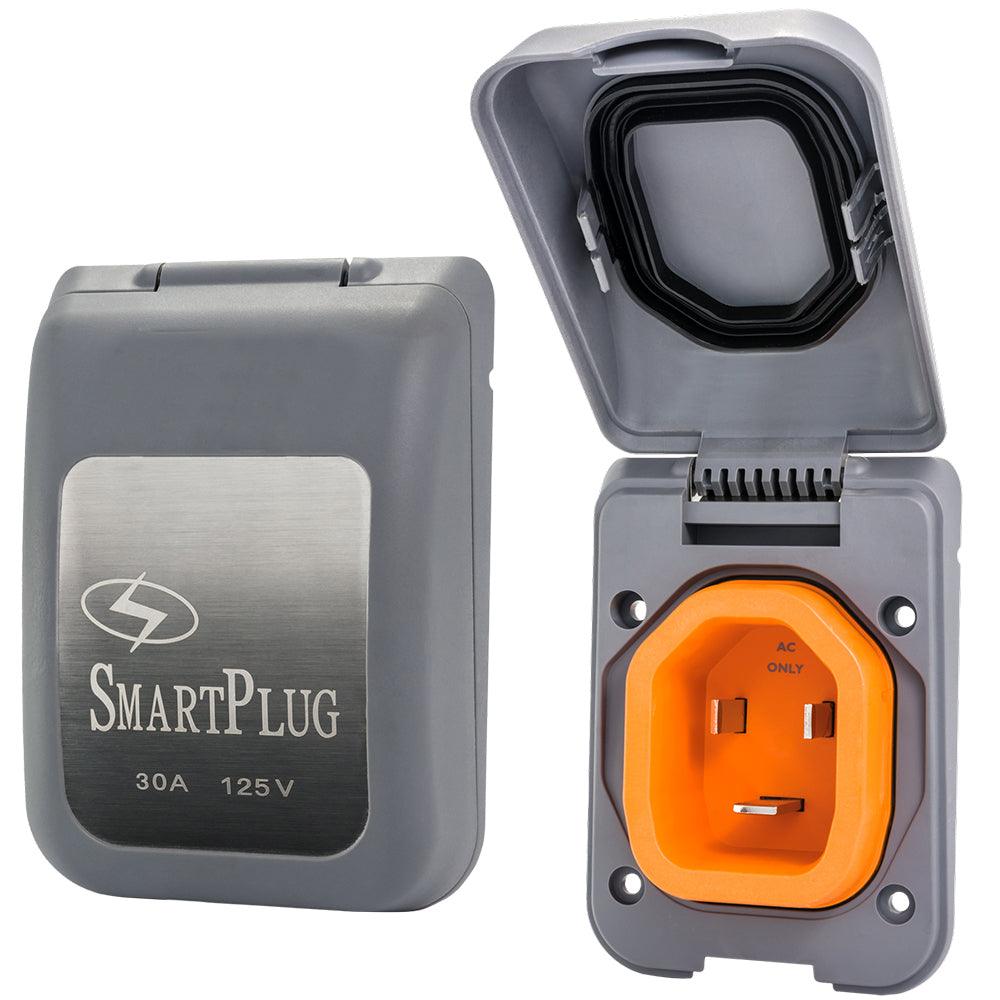 SmartPlug 30 AMP Male Non-Metallic Inlet Cover - Grey - Boat Gear USA