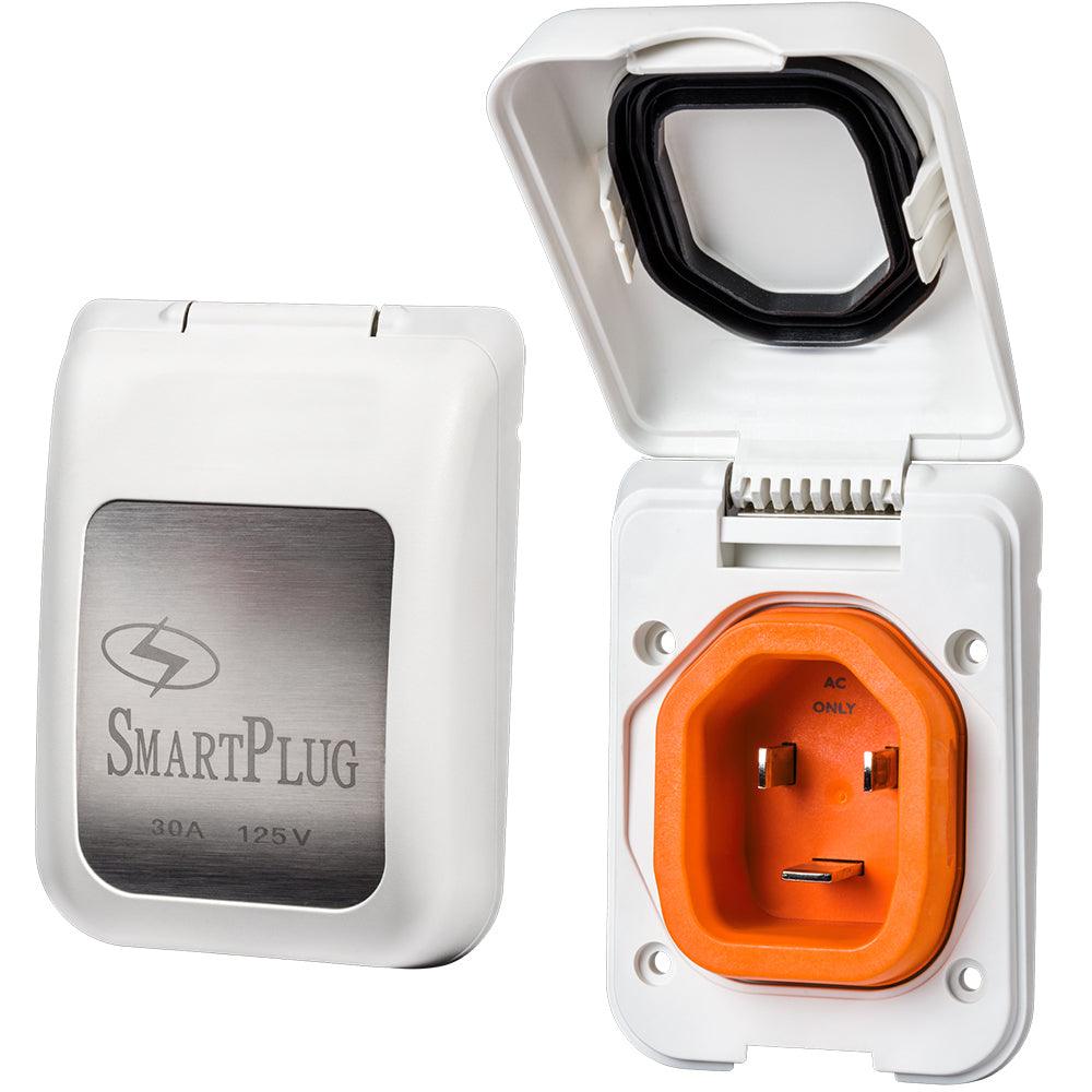 SmartPlug 30 AMP Male Non-Metallic Inlet Cover - White - Boat Gear USA