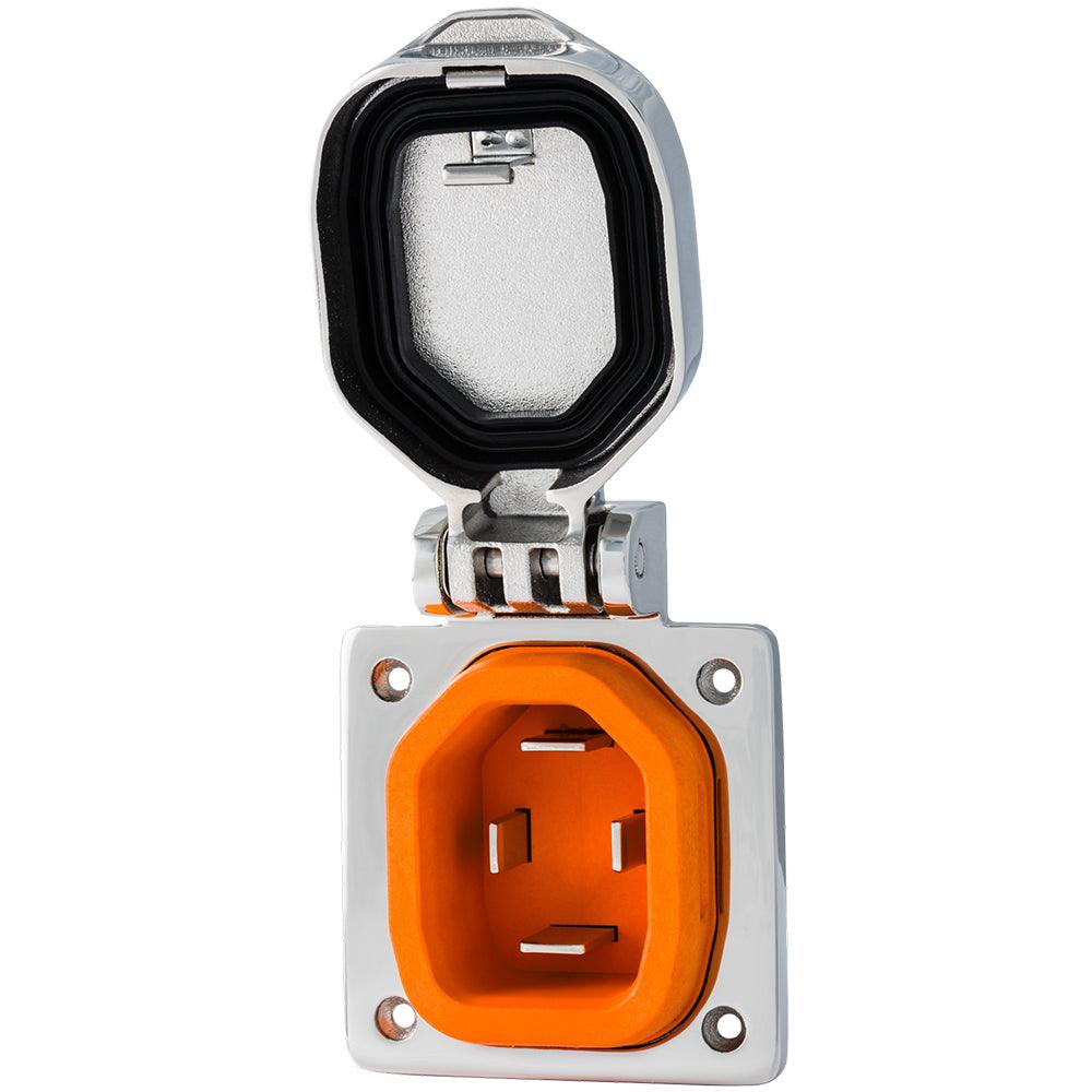 SmartPlug 50 AMP Male Inlet Cover - Stainless Steel - Boat Gear USA