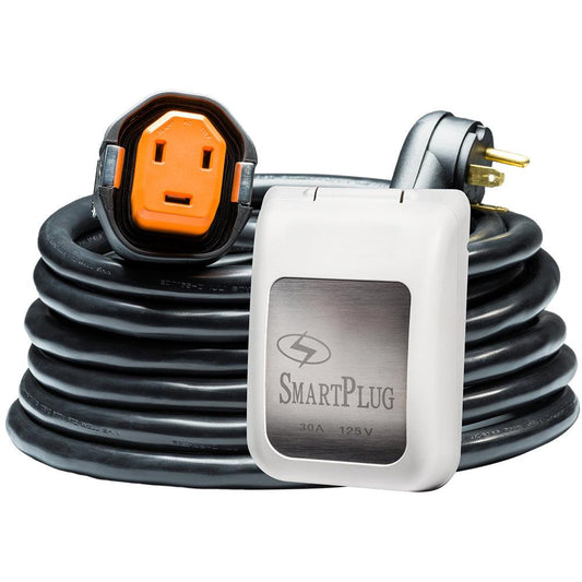 SmartPlug RV Kit 30 AMP Dual Configuration Cordset & White Inlet Combo - 30' - Boat Gear USA