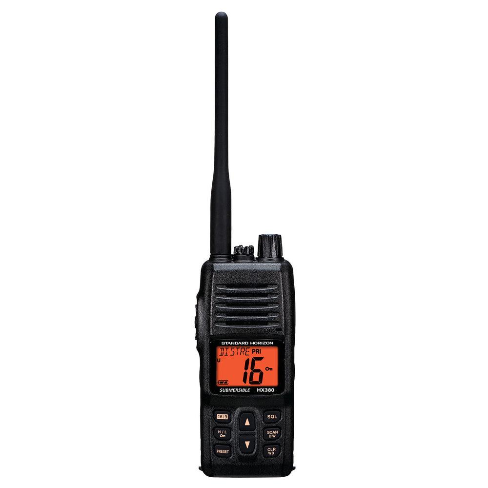 Standard Horizon HX380 5W Commercial Grade Submersible IPX-7 Handheld VHF Radio w/LMR Channels - Boat Gear USA