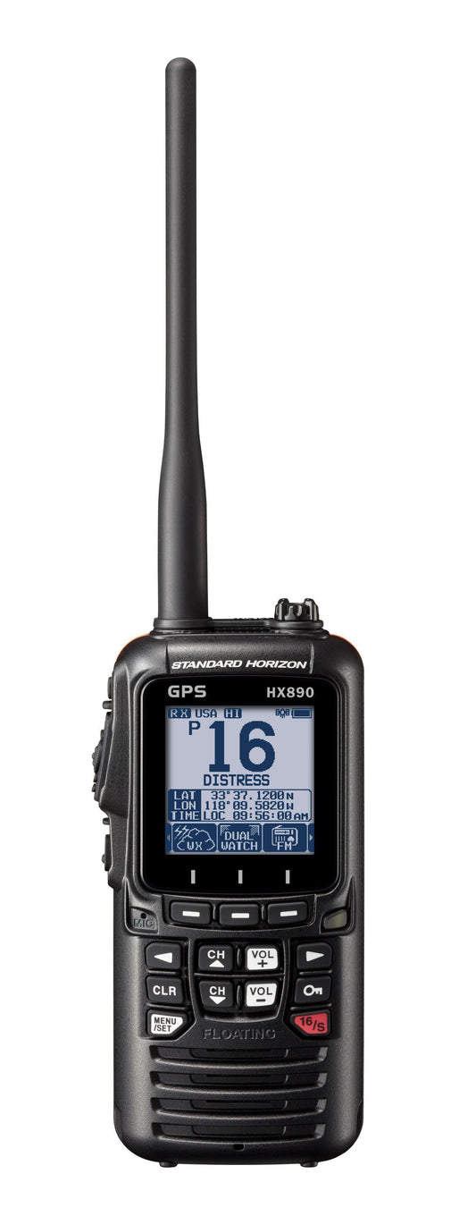 Standard Hx890bk Handheld Vhf 6w Class H Dsc Gps Black - Boat Gear USA