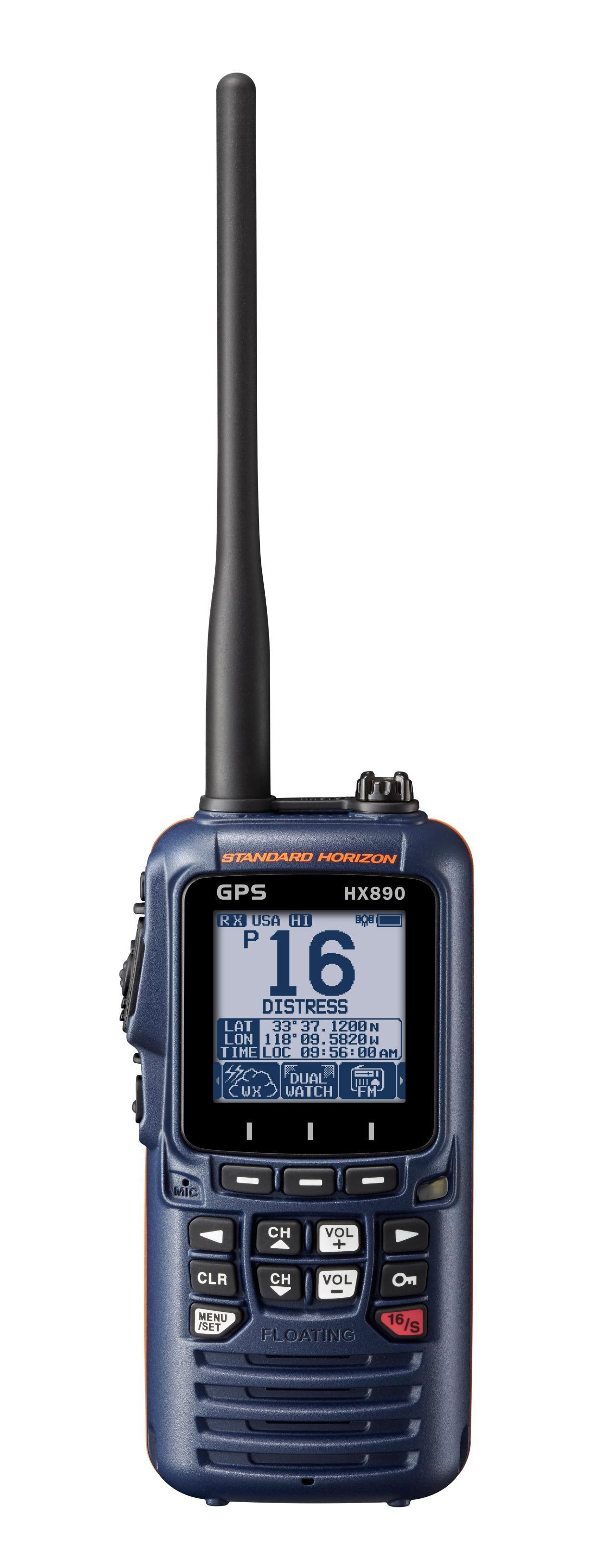 Standard Hx890nb Handheld Vhf 6w Class H Dsc Gps Navy Blue - Boat Gear USA