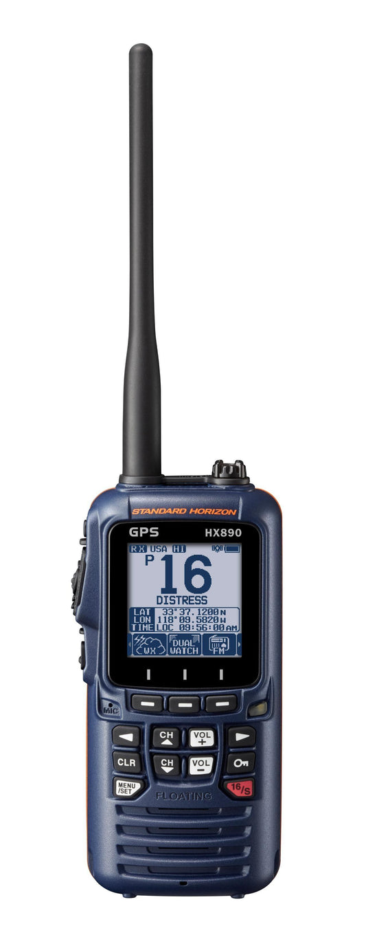 Standard Hx890nb Handheld Vhf 6w Class H Dsc Gps Navy Blue - Boat Gear USA