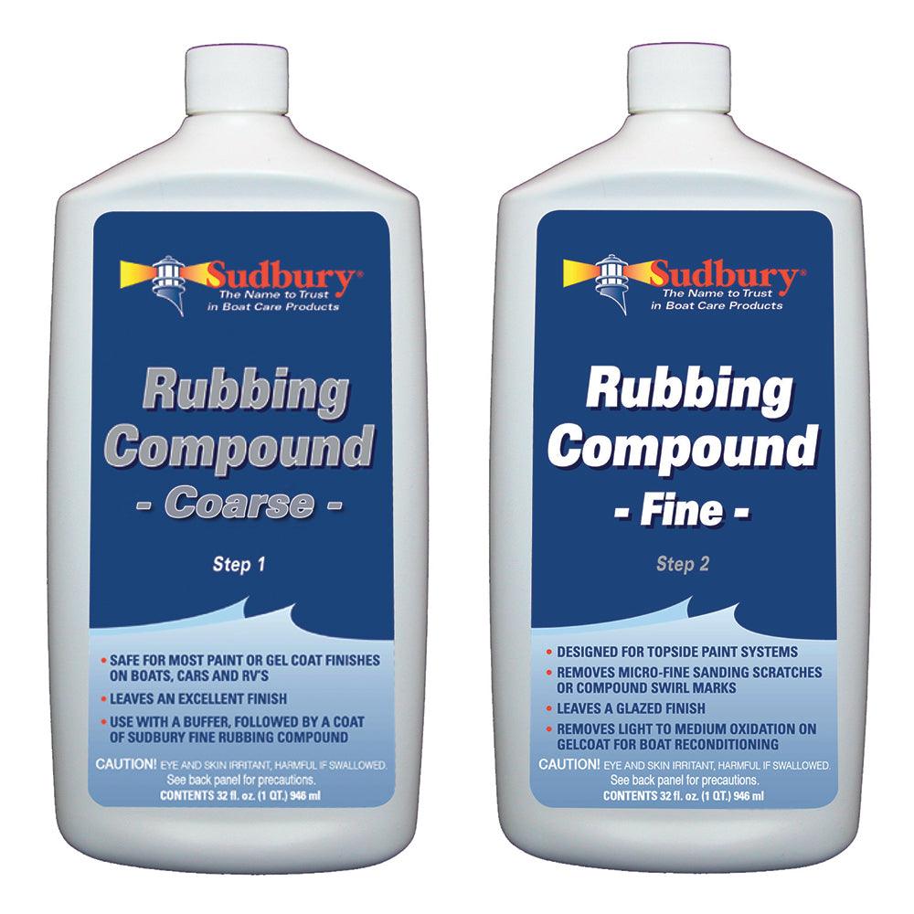 Sudbury Rubbing Compound Kit - Step 1 Coarse & Step 2 Fine - 32oz Each - Boat Gear USA