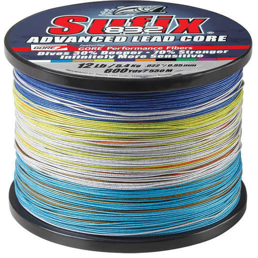 Sufix 832 Advanced Lead Core - 12lb - 10-Color Metered - 600 yds - Boat Gear USA