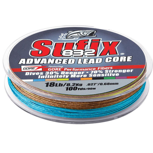 Sufix 832 Advanced Lead Core - 18lb - 10-Color Metered - 100 yds - Boat Gear USA