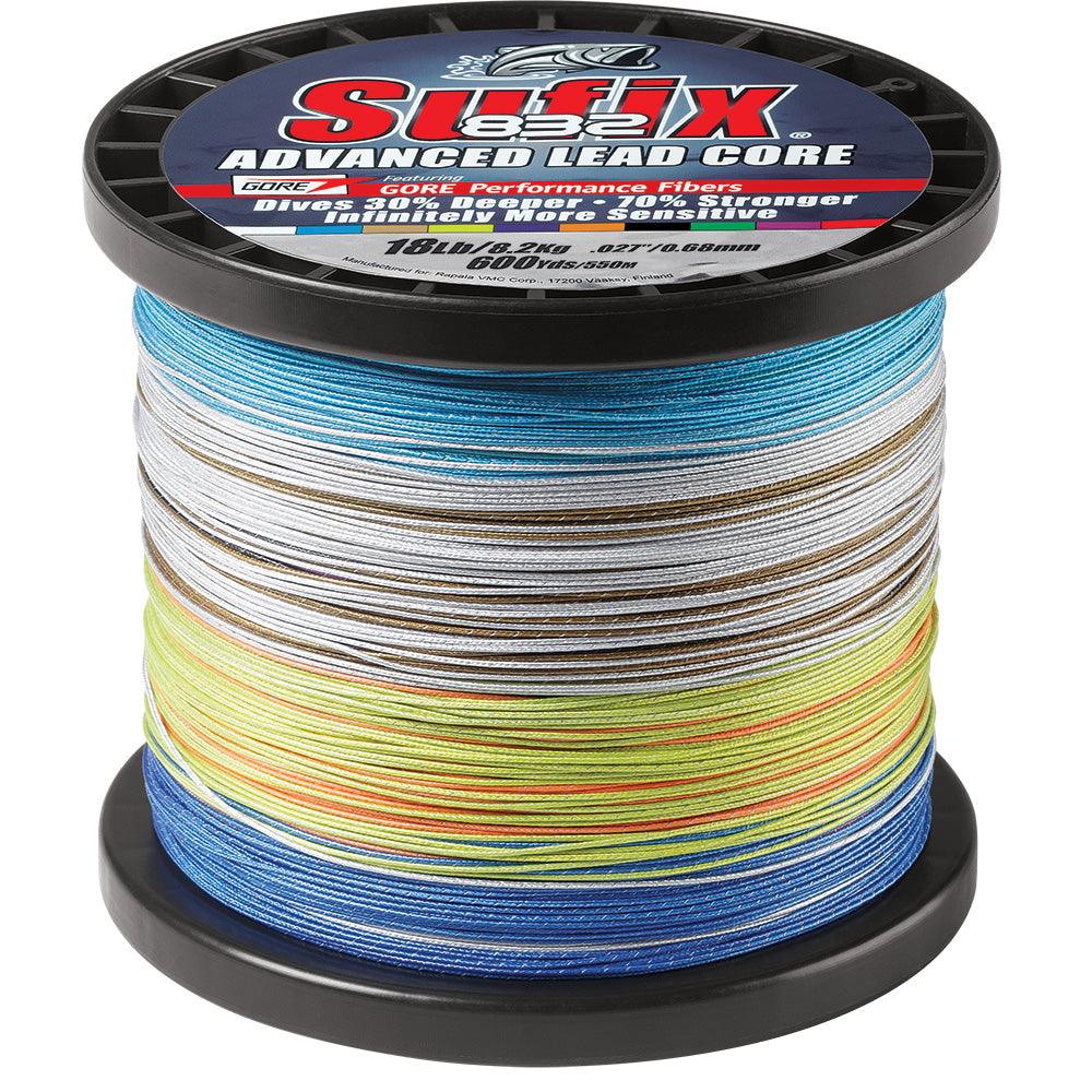 Sufix 832 Advanced Lead Core - 18lb - 10-Color Metered - 600 yds - Boat Gear USA