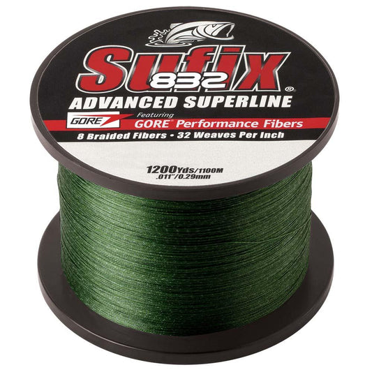 Sufix 832® Advanced Superline® Braid - 10lb - Low-Vis Green - 1200 yds - Boat Gear USA