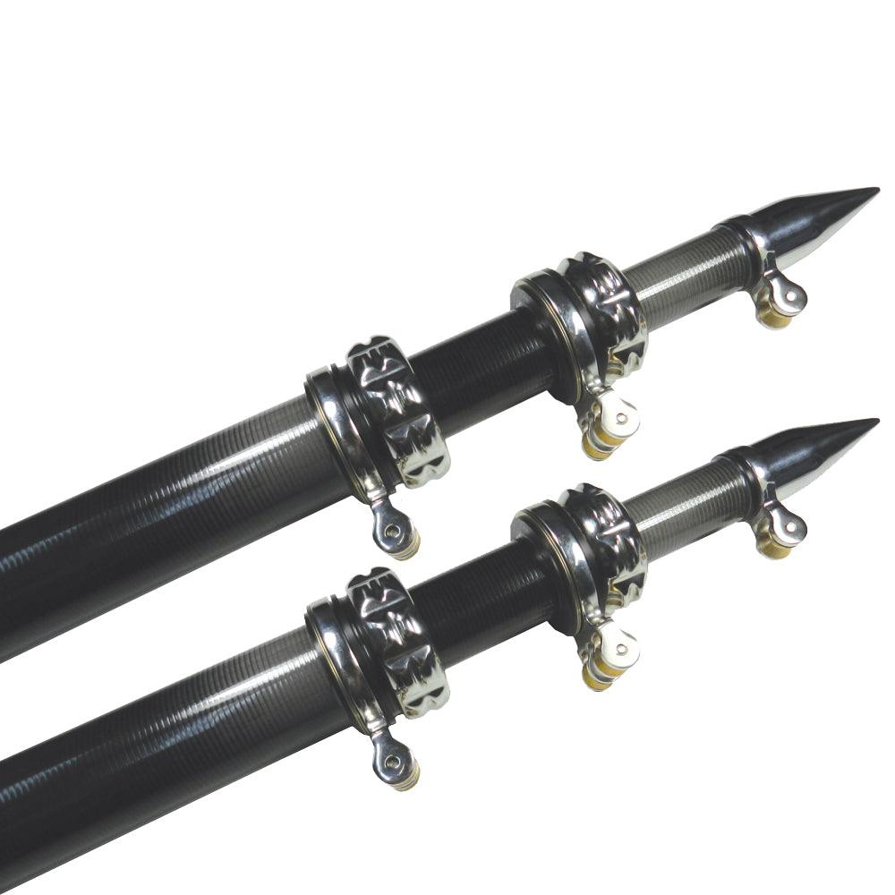 TACO 16' Carbon Fiber Outrigger Poles - Pair - Black - Boat Gear USA