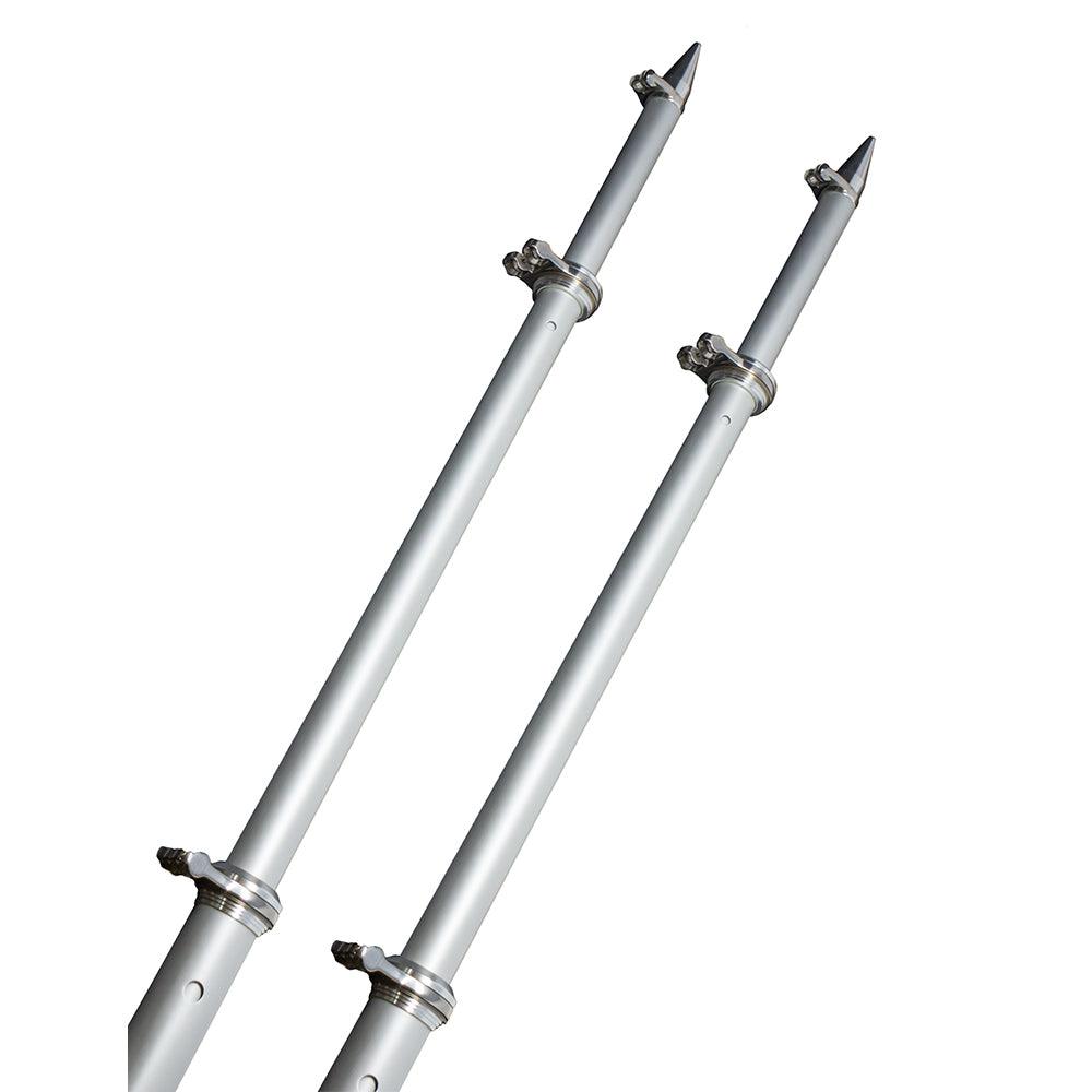 TACO 18' Deluxe Outrigger Poles w/Rollers - Silver/Silver - Boat Gear USA