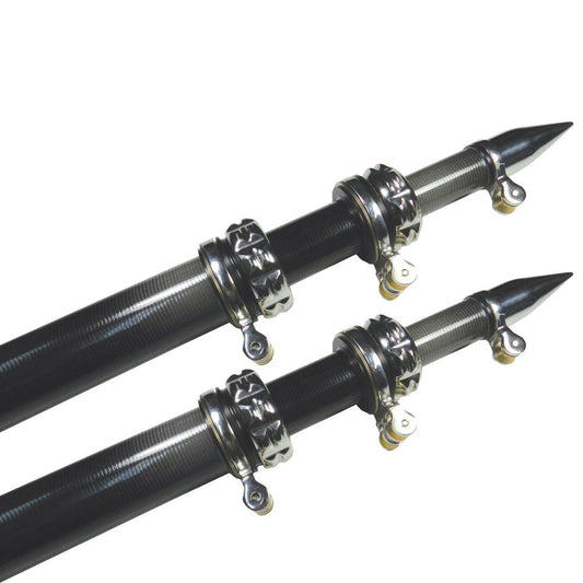 TACO 20' Carbon Fiber Outrigger Poles - Pair - Black - Boat Gear USA