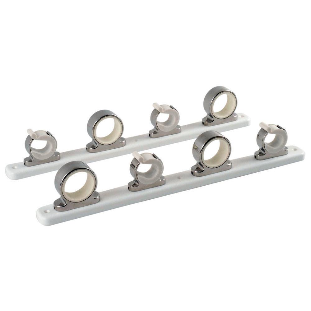 TACO 4-Rod Hanger w/Poly Rack - Polished Stainless Steel - Boat Gear USA