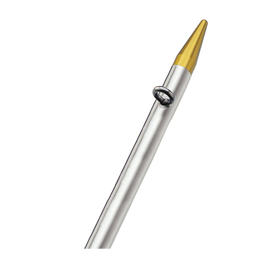 TACO 8' Center Rigger Pole - Silver w/Gold Rings & Tips - 1-⅛" Butt End Diameter - Boat Gear USA