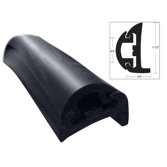 TACO Semi-Rigid Rub Rail Kit - Black w/Black Insert - 50' - Boat Gear USA