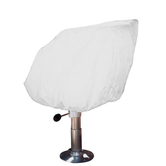 Taylor Made Helm/Bucket/Fixed Back Boat Seat Cover - Vinyl White - Boat Gear USA