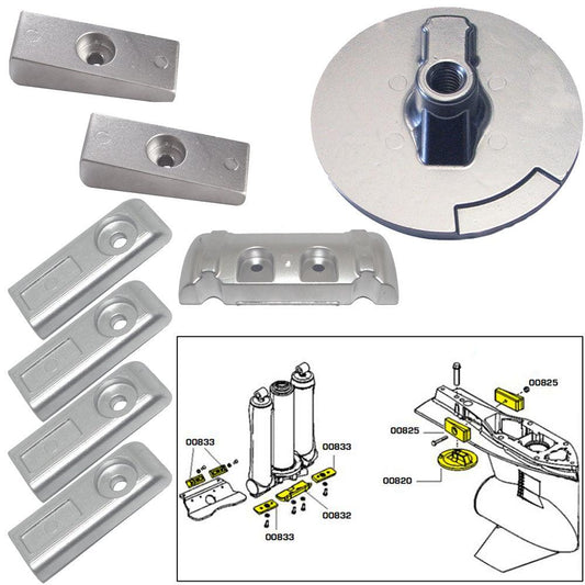 Tecnoseal Anode Kit w/Hardware - Mercury Verado 6 - Aluminum - Boat Gear USA