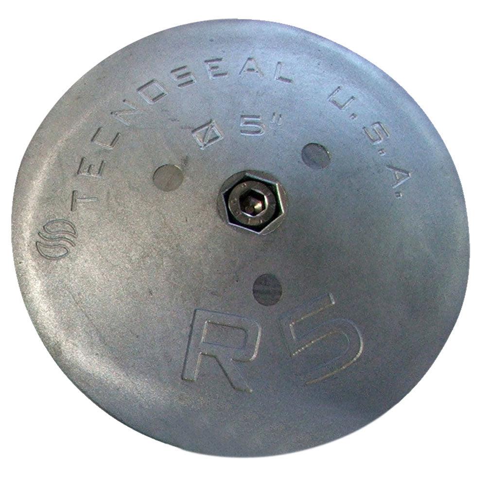 Tecnoseal R5 Rudder Anode - Zinc - 5" Diameter x 7/8" Thickness - Boat Gear USA