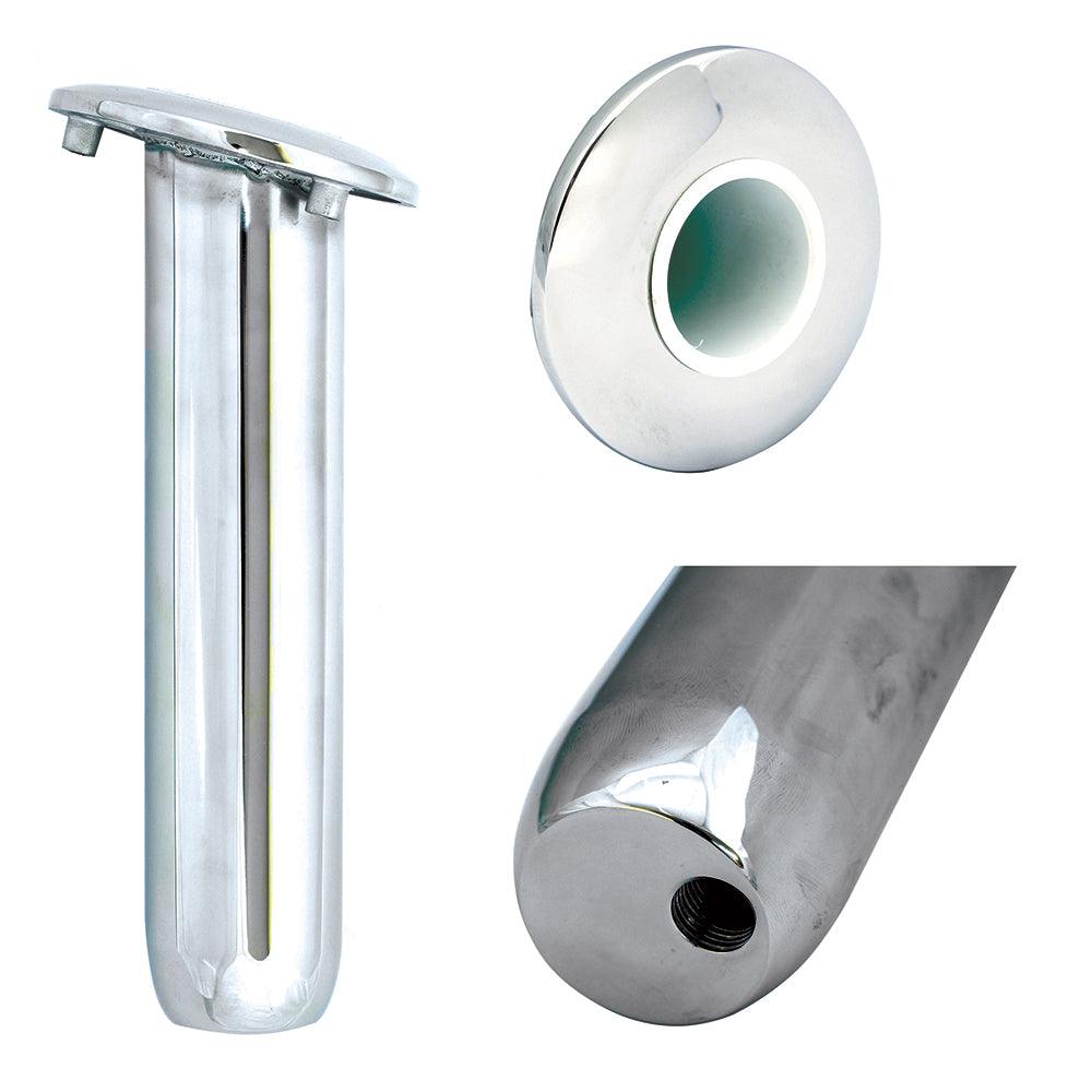 Tigress Blind Mount Round Head Closed Base Rod Holder - 15° - 9" - Boat Gear USA