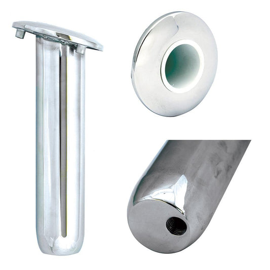 Tigress Blind Mount Round Head Closed Base Rod Holder - 15° - 9" - Boat Gear USA