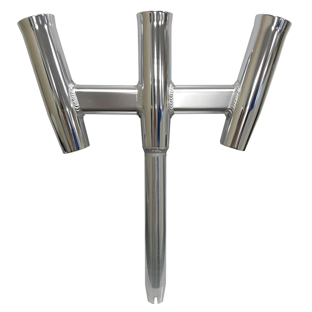 Tigress GS Trident Rod Holder - Straight Butt - Polished Alumunim - Boat Gear USA