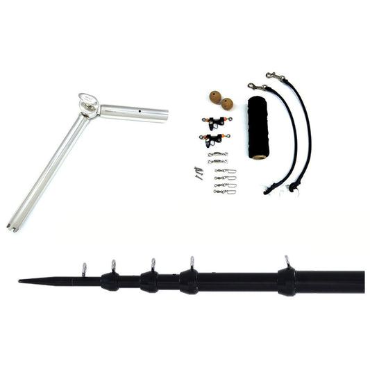 Tigress Rod Holder/Outrigger Telescoping System - 1-1/2" Mount - Black - Boat Gear USA