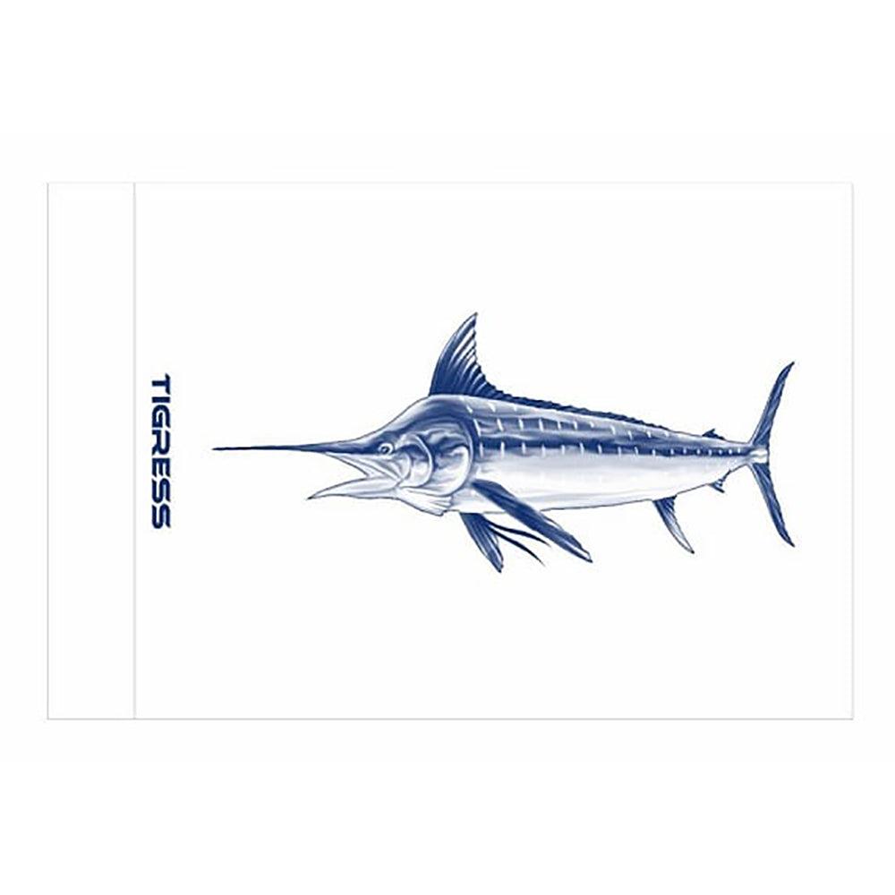 Tigress White Marlin Release Flag - 12" x 18" - Boat Gear USA