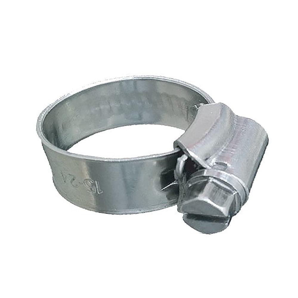 Trident Marine 316 SS Non-Perforated Worm Gear Hose Clamp - 3/8" Band - 11/32"-25/32" Clamping Range - 10-Pack - SAE Size 6 - Boat Gear USA