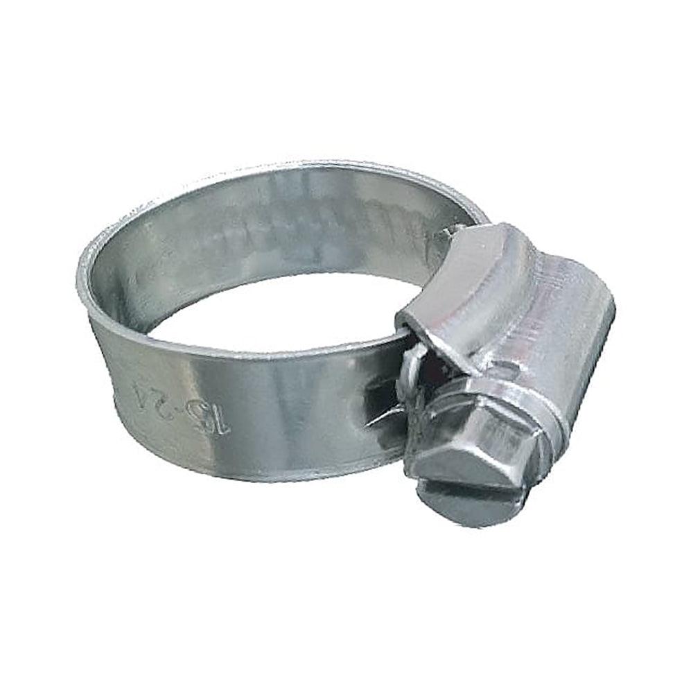 Trident Marine 316 SS Non-Perforated Worm Gear Hose Clamp - 3/8" Band - 7/16"–21/32" Clamping Range - 10-Pack - SAE Size 4 - Boat Gear USA