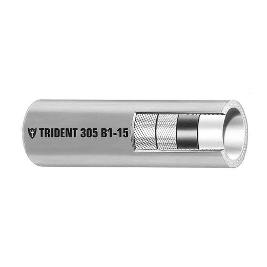 Trident Marine 5/16" x 50' Boxed Barrier Lined B1-15 EPA Compliant Outboard Fuel Line Hose - Gray - Boat Gear USA