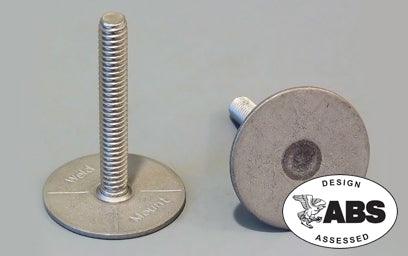 Weld Mount 1.75"" Tall 1/4 X 20 St125-1420-28sss Ss Stud 1.25"" Base 10 Pack - Boat Gear USA