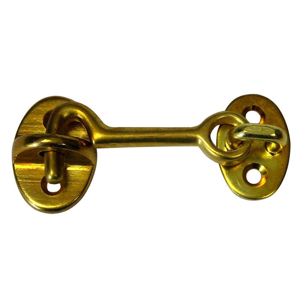 Whitecap Cabin Door Hook - Polished Brass - 2" - Boat Gear USA