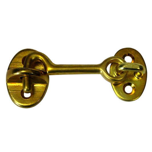 Whitecap Cabin Door Hook - Polished Brass - 2" - Boat Gear USA