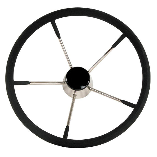 Whitecap Destroyer Steering Wheel - Black Foam - 13-1/2" Diameter - Boat Gear USA