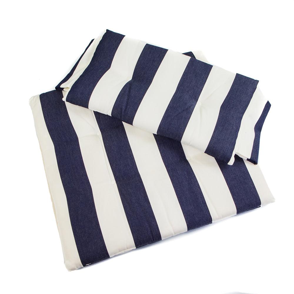 Whitecap Director's Chair II Replacement Seat Cushion Set - Navy & White Stripes - Boat Gear USA