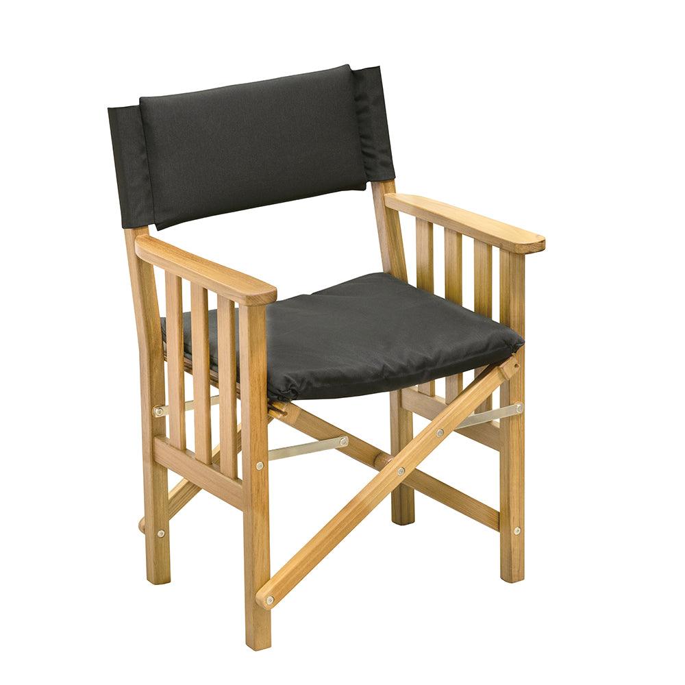 Whitecap Director's Chair II w/Black Cushion - Teak - Boat Gear USA