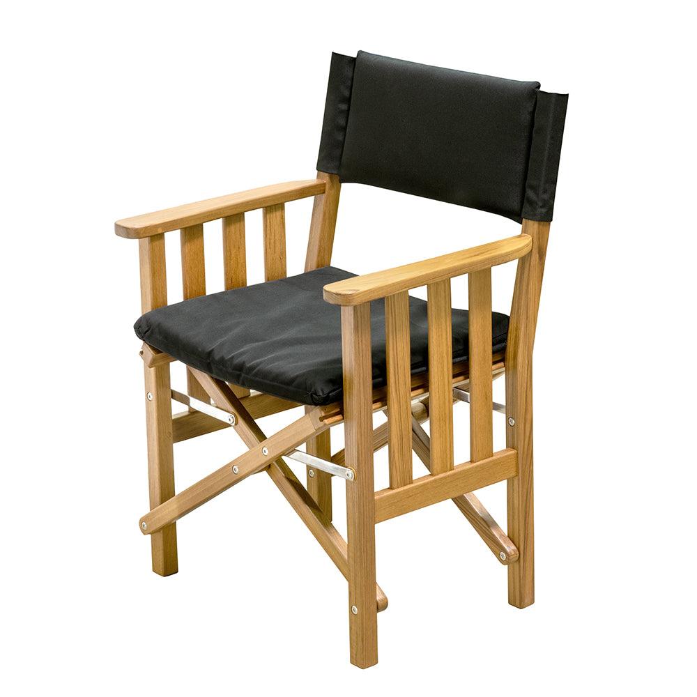 Whitecap Director's Chair II w/Black Cushion - Teak - Boat Gear USA